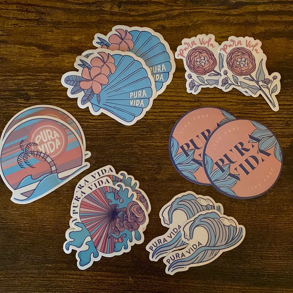 PURA VIDA GLOSSY STICKERS